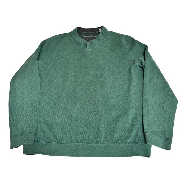 Tommy Bahama Other - Tommy Bahama Mens Reversible Sweatshirt Green Charcoal Grey Cotton Pullover L